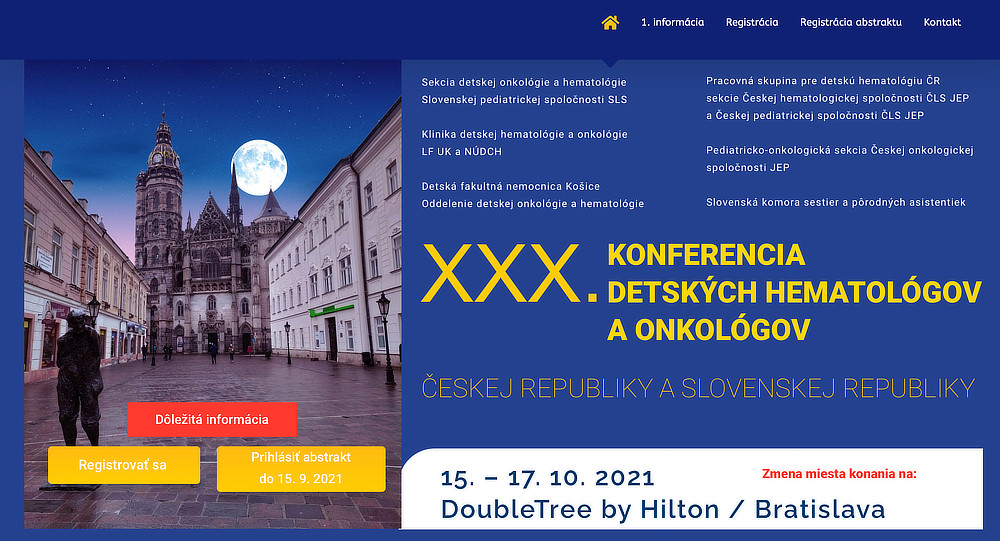 přejít na webové stránky XXX. konferencie detských hematológov a onkológov Českej republiky a Slovenskej republiky